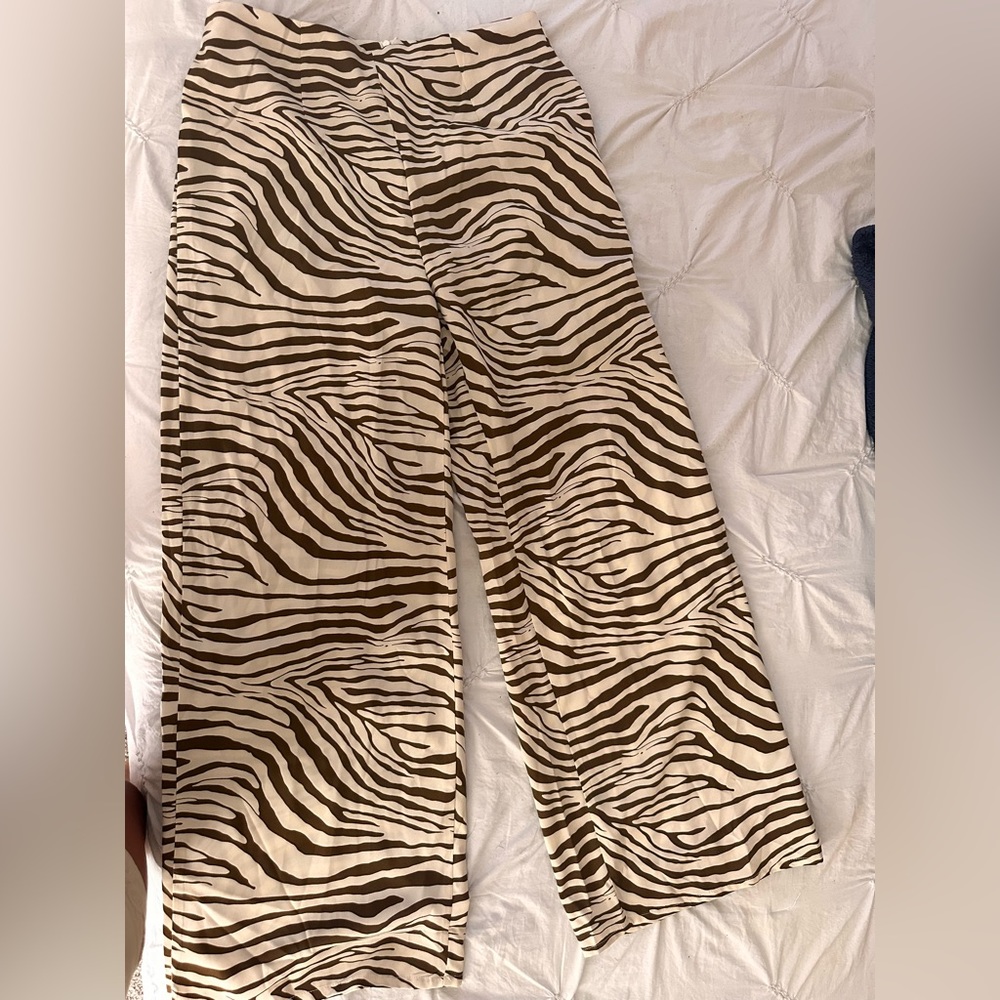 SHEIN WIDE LEG ZEBRA PANTS